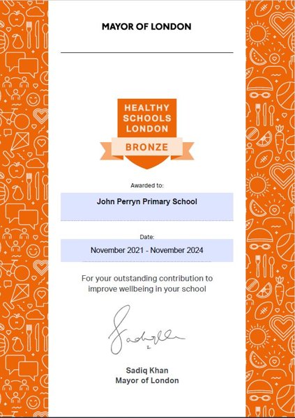 Image of Bronze Healthy Schools London Award